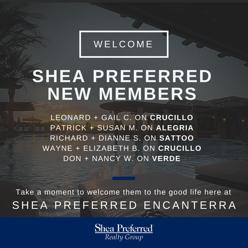 Welcome Shea Preferred New Members 